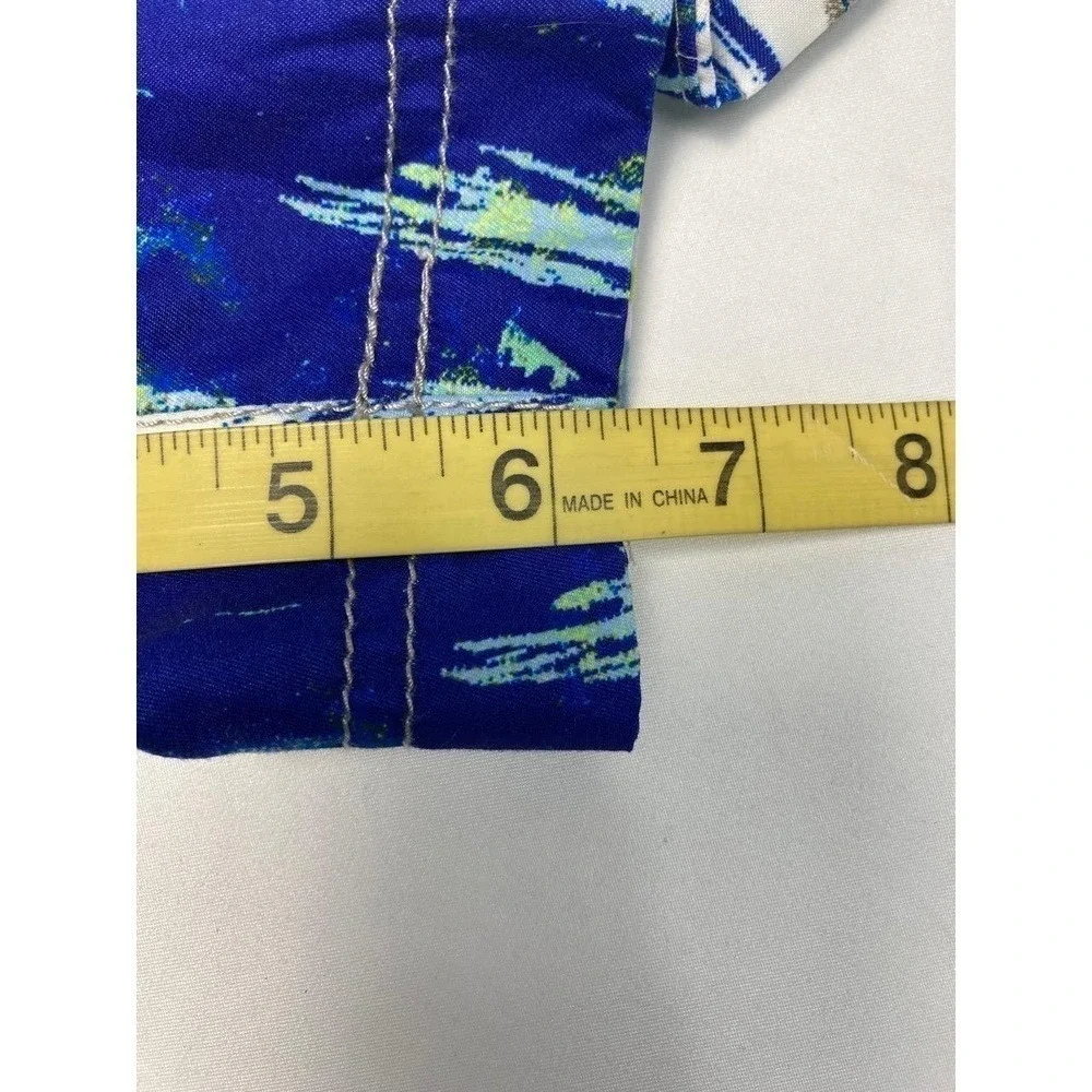 PAGE ONE Mens‎ Swim Trunks Beach Shorts Green & Blue Paint Splatter Design L